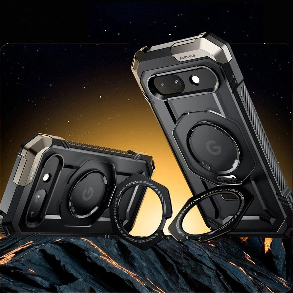 Supcase Unicorn Beetle Grip Google Pixel 9a Deksel - MagSafe Kompatibel - Gjennomsiktig / Svart