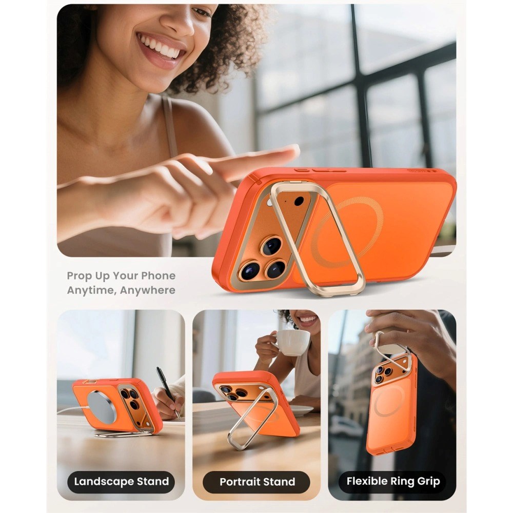 iPhone 17 Pro Max SUPCASE ARES Deksel m. Skjermbeskyttelse – MagSafe Kompatibel – Orange