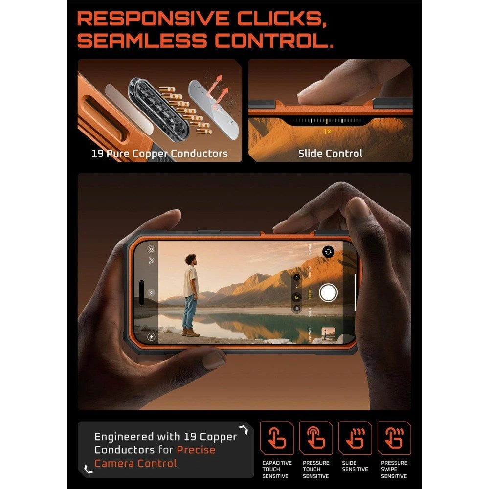 iPhone 17 Pro Max SUPCASE UB GRIB PRO MAG Deksel m. Skjermbeskytter - MagSafe Kompatibel - Gjennomsiktig / Oransje