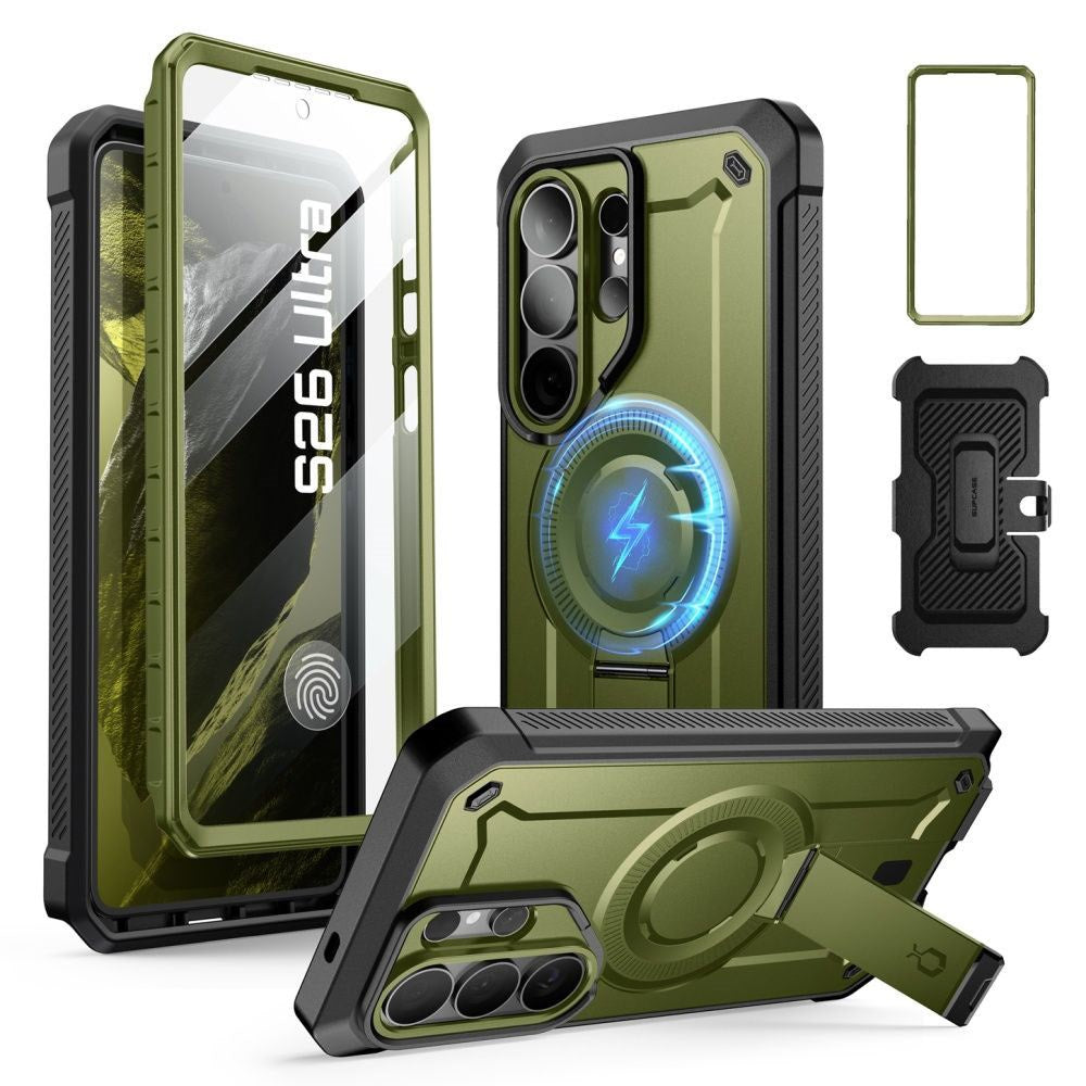 Samsung Galaxy S26 Ultra SUPCASE Unicorn Beetle Pro Mag Deksel m. 2x Front Ramme - MagSafe Kompatibel - Grønn