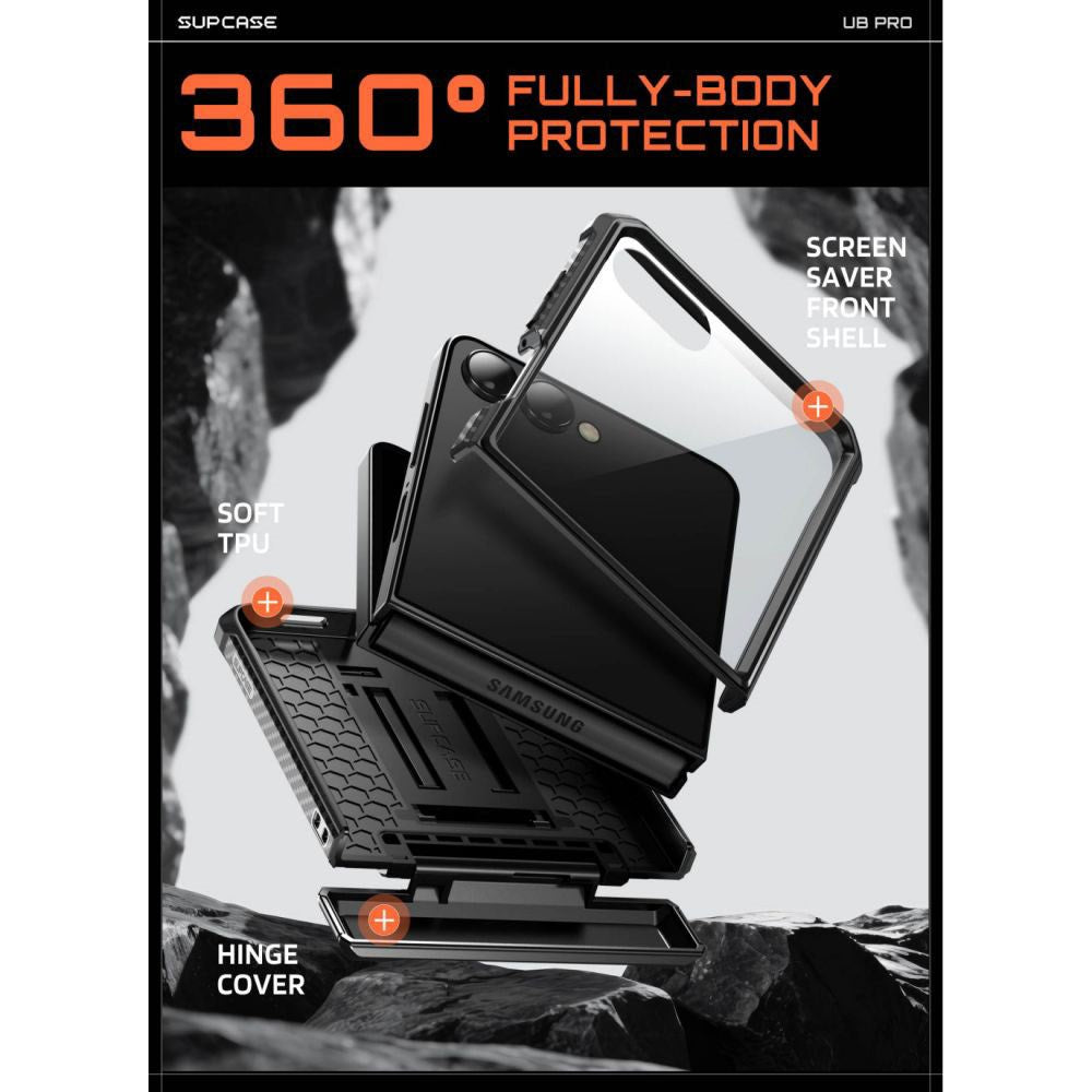 Samsung Galaxy Z Flip8 Supcase Unicorn Beetle Pro Deksel m. Kickstand - Svart