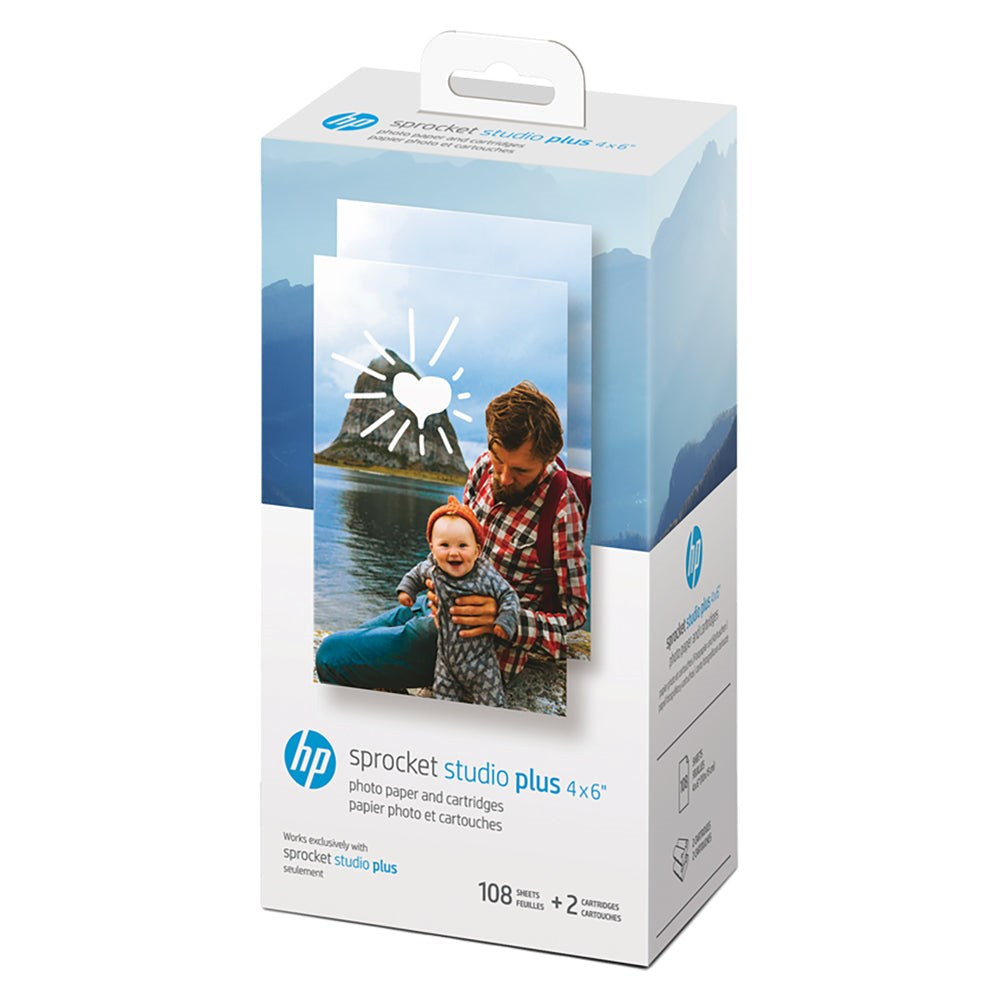 HP Sprocket Studio Plus Fotopapir og Blekkpatroner 10 x 15 cm - 108 stk.