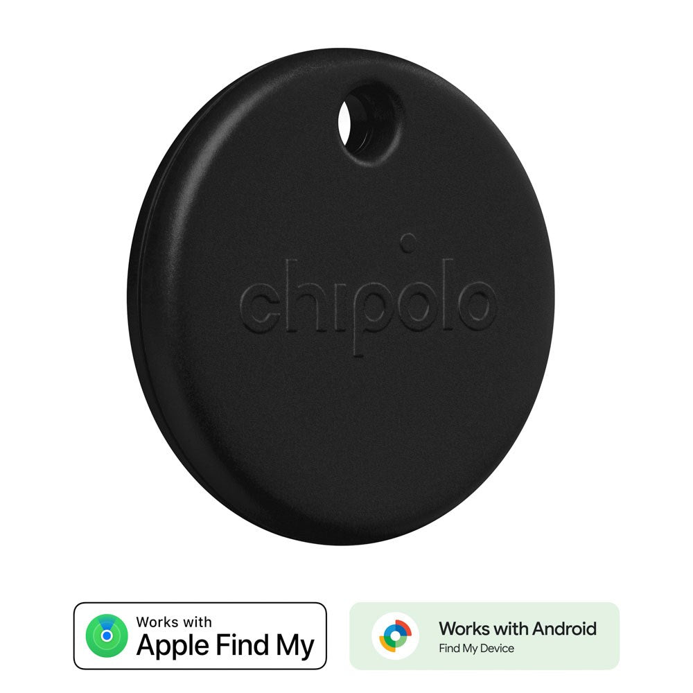 Chipolo POP Bluetooth GPS Tracker - Kompatibel med Apple Find My & Google's Find My Device - Svart