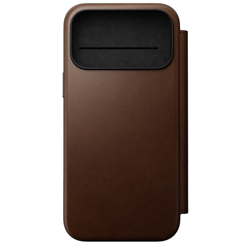 iPhone 18 Pro Max Nomad Modern Leather Folio Case - MagSafe Kompatibel - Brown