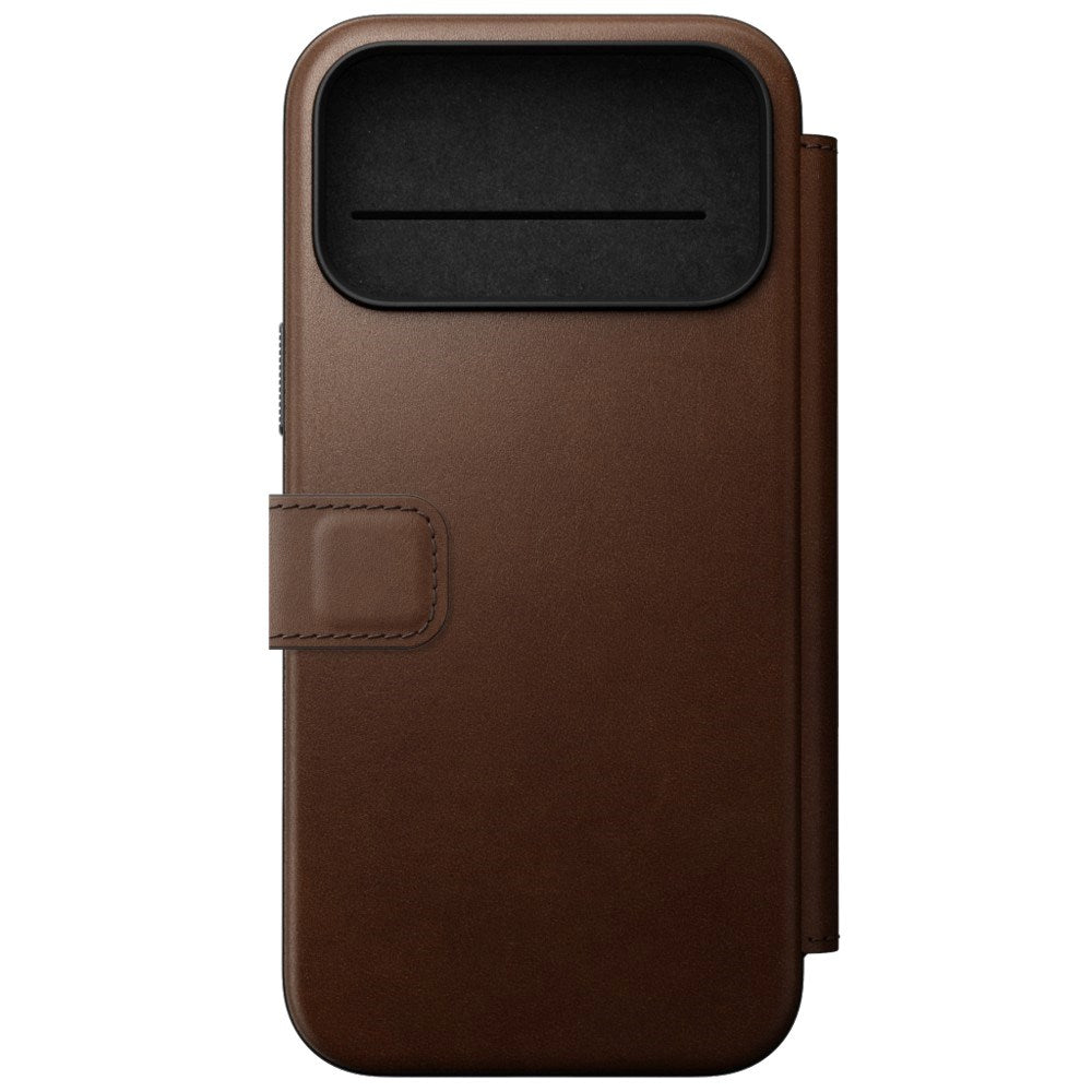 iPhone 18 Pro Nomad Modern Leather Folio Case - MagSafe Kompatibel - Brown