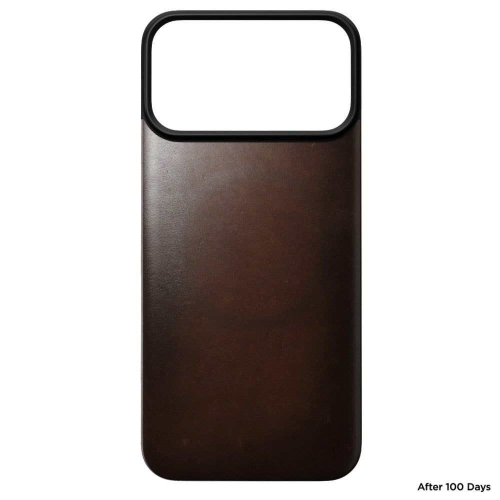 iPhone 18 Pro Nomad Magnetic Horween Leather Back Case - MagSafe Kompatibel - Rustic Brown