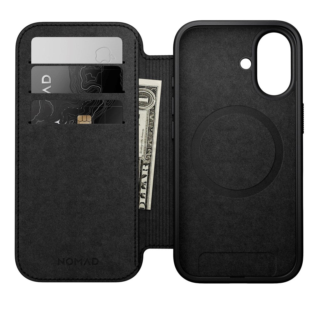 Nomad iPhone 17 Modern Leather Folio Case - MagSafe Kompatibel - Black