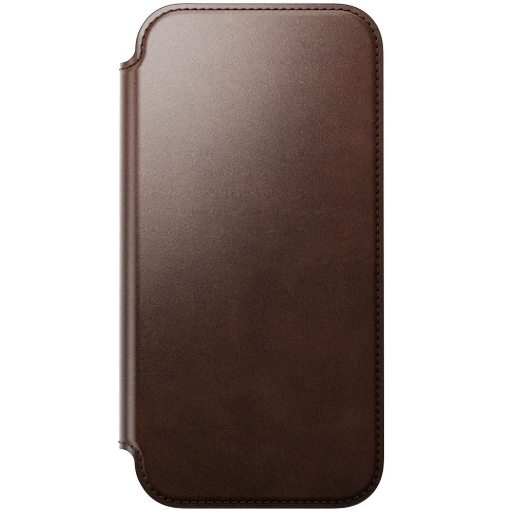 iPhone 18 Pro Nomad Modern Horween Leather Folio Case - MagSafe Kompatibel - Rustic Brown