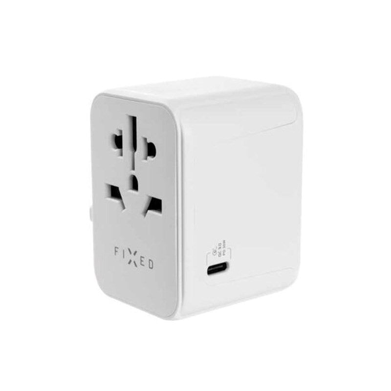 Fixed Universal Reise Adapter 30W EU / UK / USA / AUS - Hvit