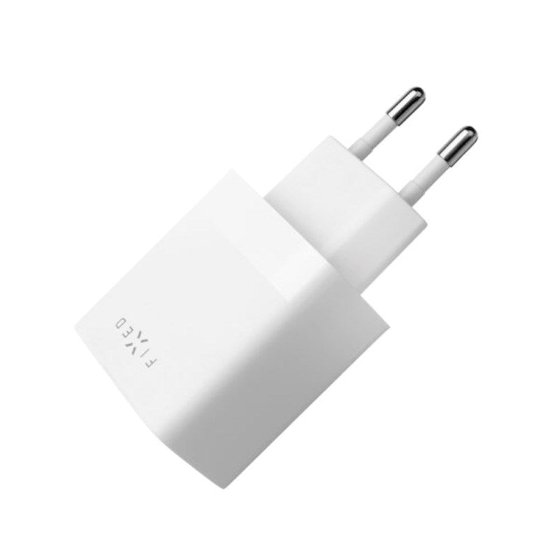 Fixed Vegglader m. 2x USB-A / 1x USB-C Kabel 17W - 1m - Hvit