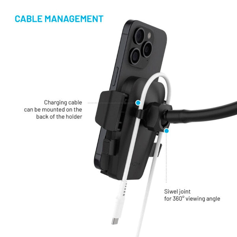 Fixed Iconiq Flex XL (Maks. Mobilbredde: 5,3 - 8,3 cm) Dashbord- / Frontrutetelefonholder - Svart