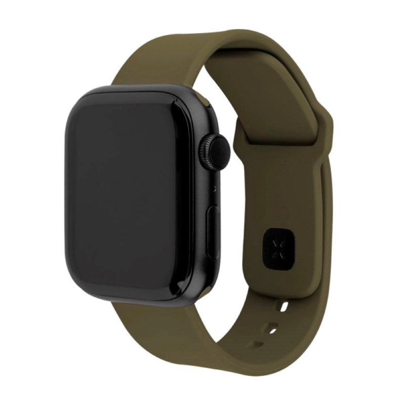 Apple Watch (42 / 44 / SE / 45 / 46 / 49mm) Fixed Sporty Silikon Rem Sett - Grønn