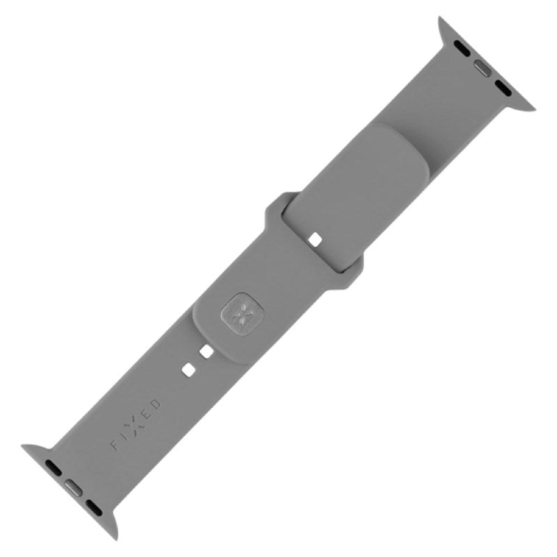 Apple Watch (42 / 44 / SE / 45 / 46 / 49mm) Fixed Sporty Silikon Rem Sett - Lysgrå