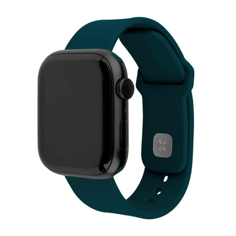 Apple Watch (38 / 40 / SE / 41 / 42mm) Fixed Sporty Silikon Rem Sett - Mørkegrønn