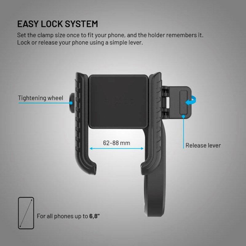 Fixed Mobilholder til Sykkel - Svart