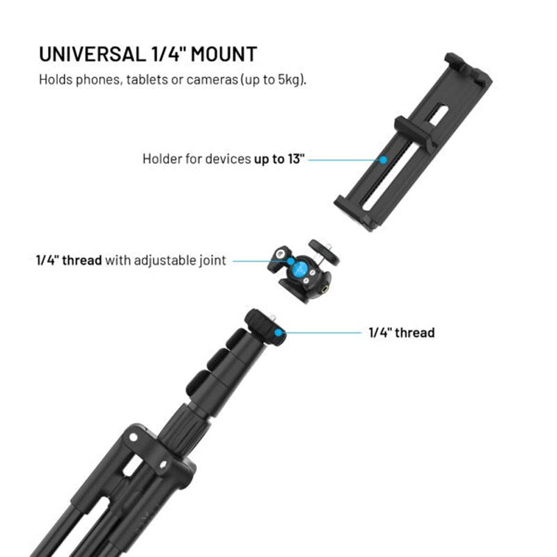 Fixed Creator Tripod med Mobil Stativ - 190 cm - Svart