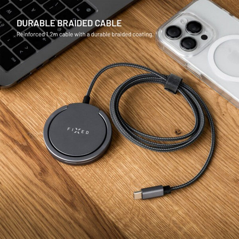 Fast MagPad 15W Trådløs Lader – MagSafe / Qi2 Kompatibel – Grå