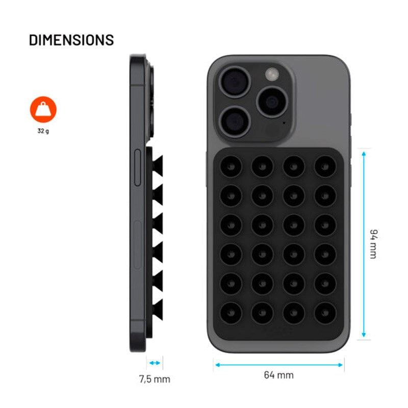 Fixed MagMate Mobilholder - Silikon Sugekopp - MagSafe Kompatibel - Svart