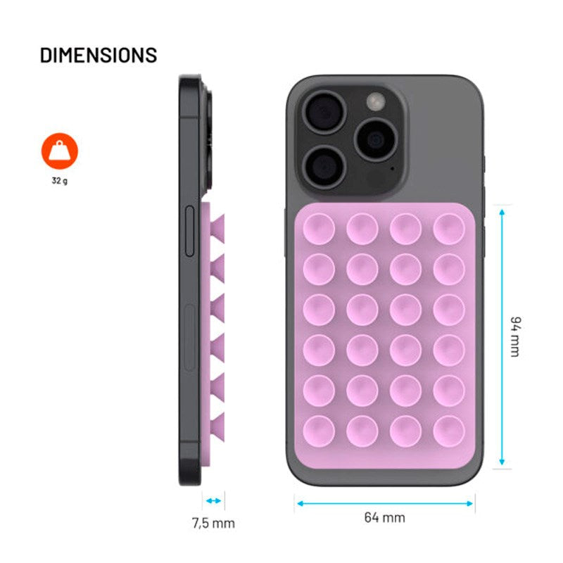 Fixed MagMate Mobilholder - Silikon Sugekopp - MagSafe Kompatibel - Rosa