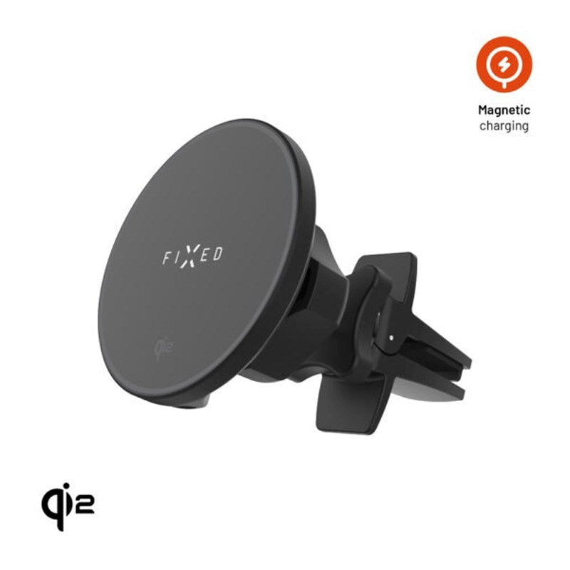 Fixed Mobiltelefonholder til Bil med 15W Trådløs Lading - Ventilasjonsgitter - Svart