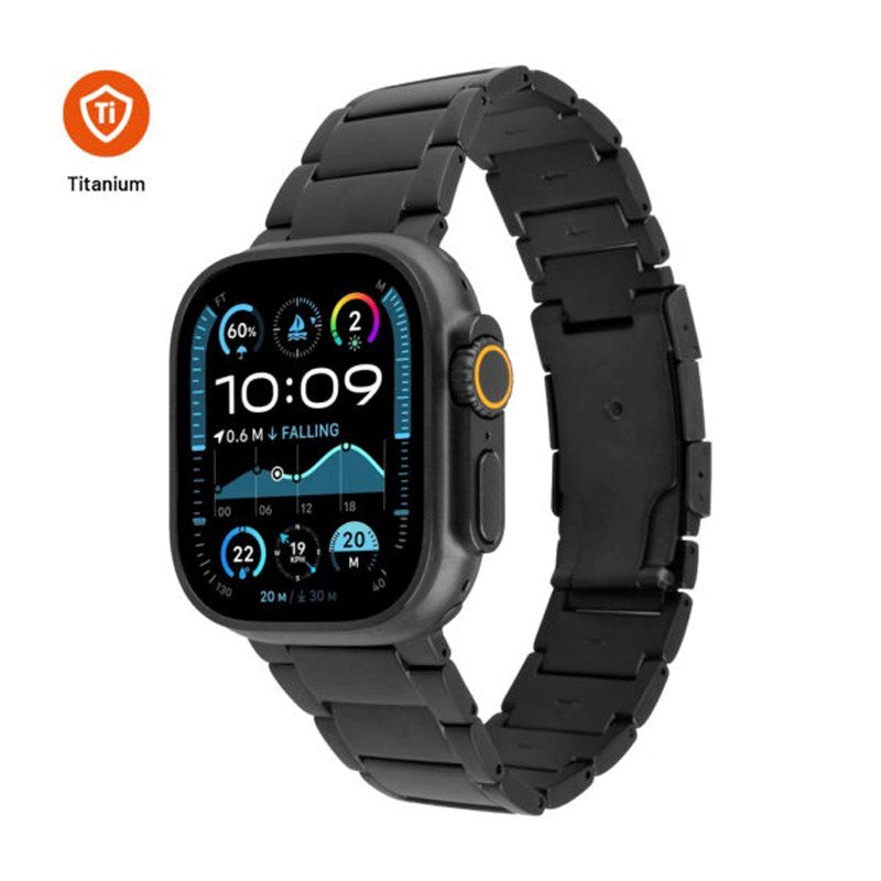 Fixed Apple Watch (42/44/SE/45/46/49) Titanium Rem- Svart