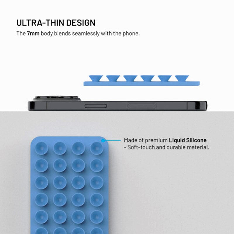 Fixed MagMate Mobilholder - Silikon Sugekopp - MagSafe Kompatibel - Blå