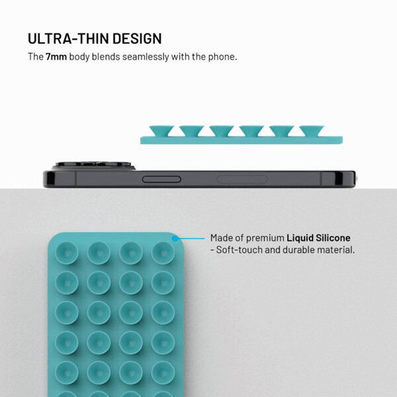 Fixed MagMate Mobilholder - Silikon Sugekopp - MagSafe Kompatibel - Turkis