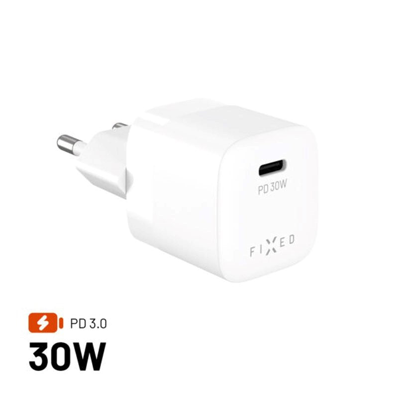 Fixed 30W Mini-Vegglader med USB-C & PD - Hvit