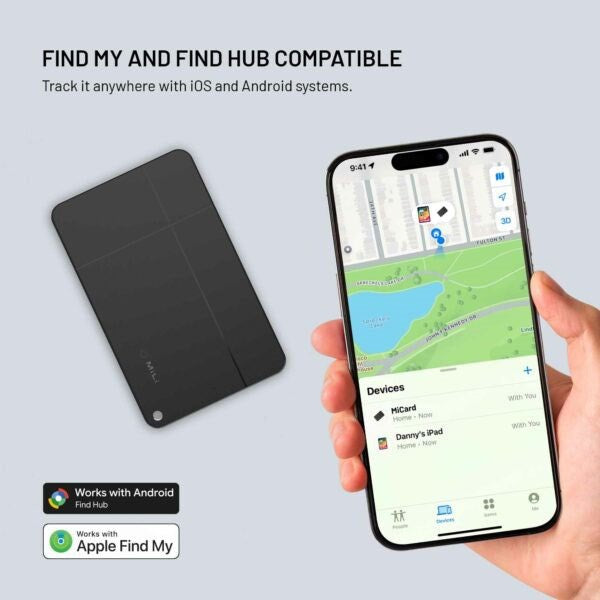 Fixed MiCard GPS-Tracker for Apple & Android - Svart