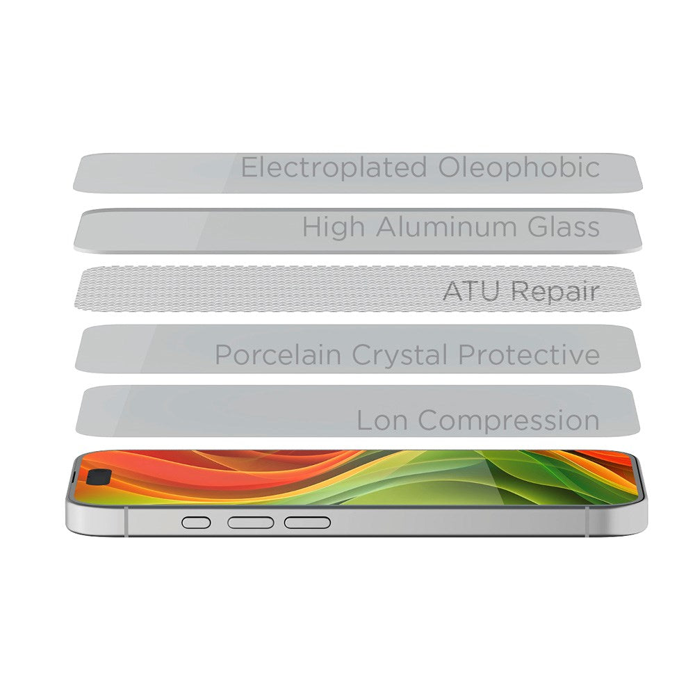 iPhone 16e / 14 / 13 / 13 Pro Mobile Origin Beskyttelsesglass - Case Friendly - 2 Pack - Gjennomsiktig