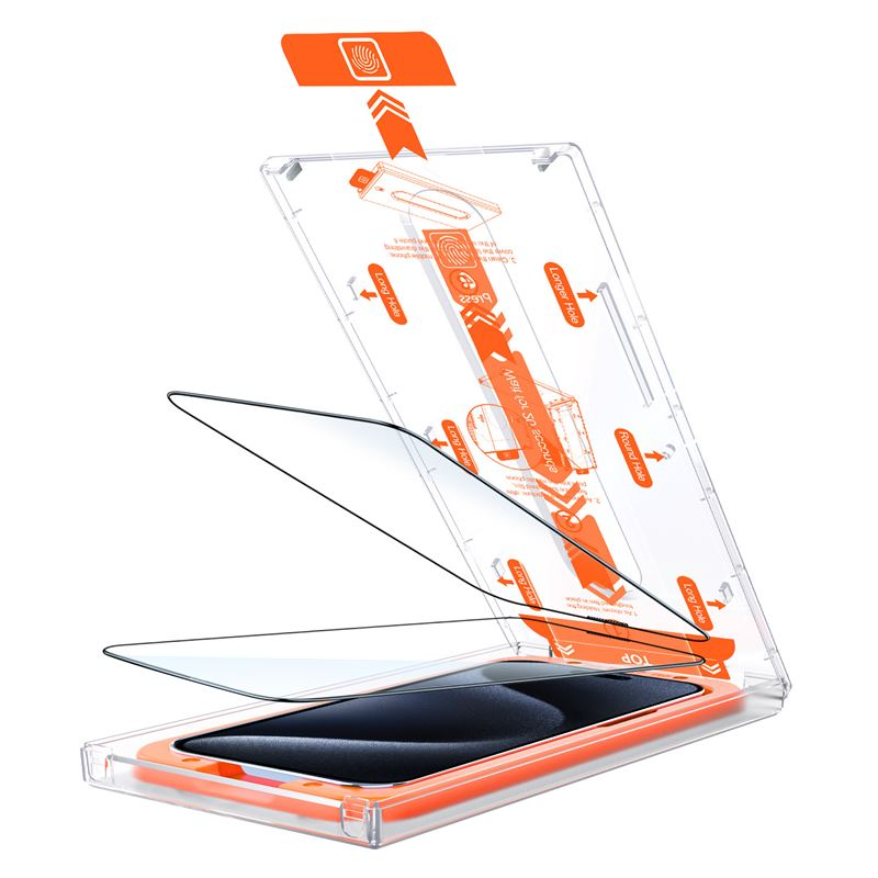 iPhone 15 Pro Mobile Origin Orange Screen Guard Beskyttelsesglass - 2 stk. - Gjennomsiktig