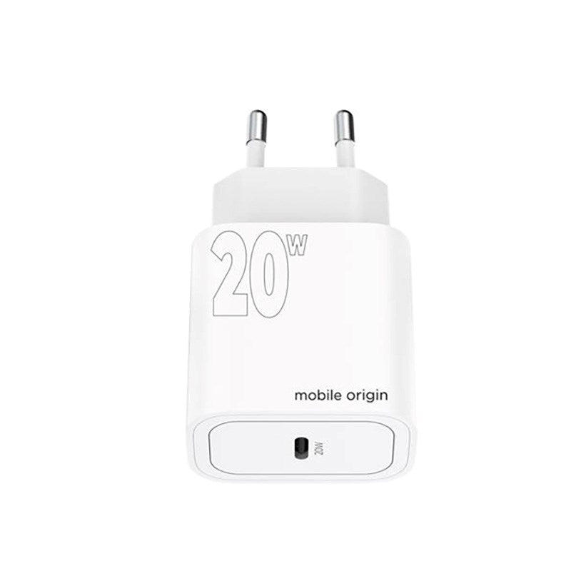 Mobile Origin PD (Power Delivery) 20W Vegglader med USB-C - Hvit