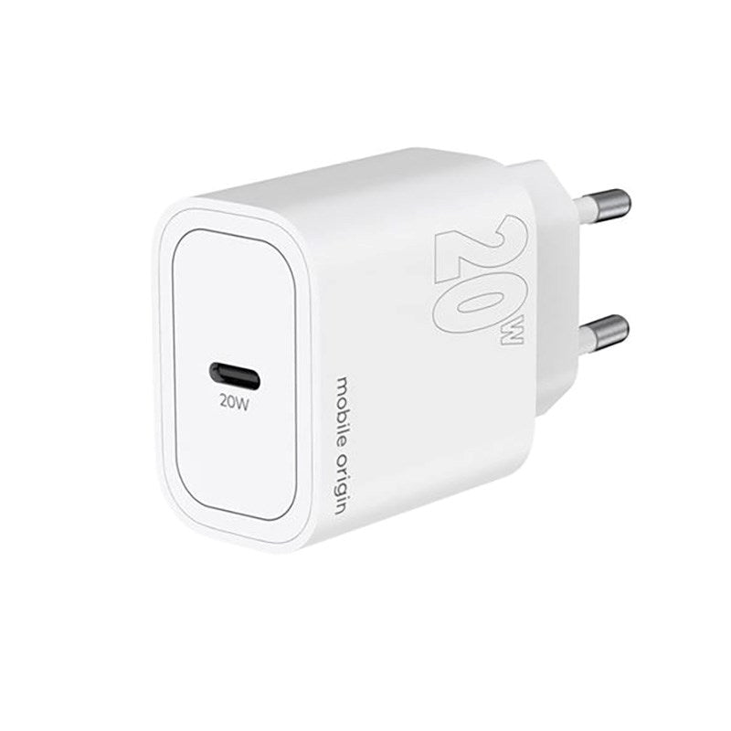 Mobile Origin PD (Power Delivery) 20W Vegglader med USB-C - Hvit