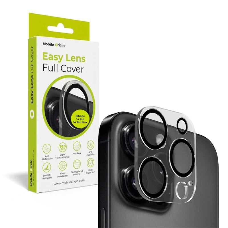 Mobile Origin Easy Lens Full Cover til iPhone 14 Pro / 14 Pro Max - Gjennomsiktig