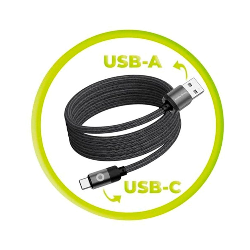 Mobile Origin Magnetisk USB-A til USB-C Kabel - 1m - Svart