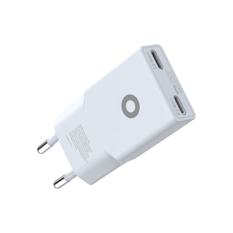 Mobile Origin MO18 30W Slim Vegglader m. 2x USB-C - Hvit