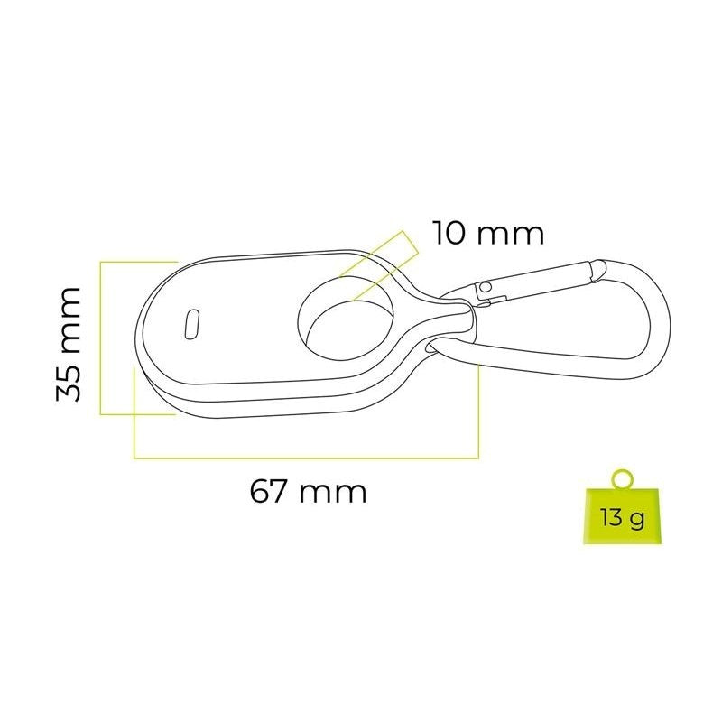 Mobile Origin Samsung Galaxy SmartTag2 Silikon Deksel med Karabinkrok - Lysende Grønn