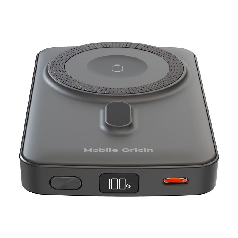 Mobile Origin 20W Powerbank for Smarttelefon & Apple Watch - 10 000 mAh med LCD-Skjerm - USB-C-Plugg - Grå