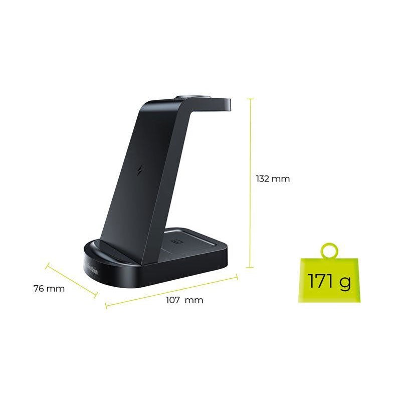 Mobile Origin 3-i-1 Trådløs lader - iPhone - Apple Watch - AirPods - MagSafe / Qi Kompatibel - Svart