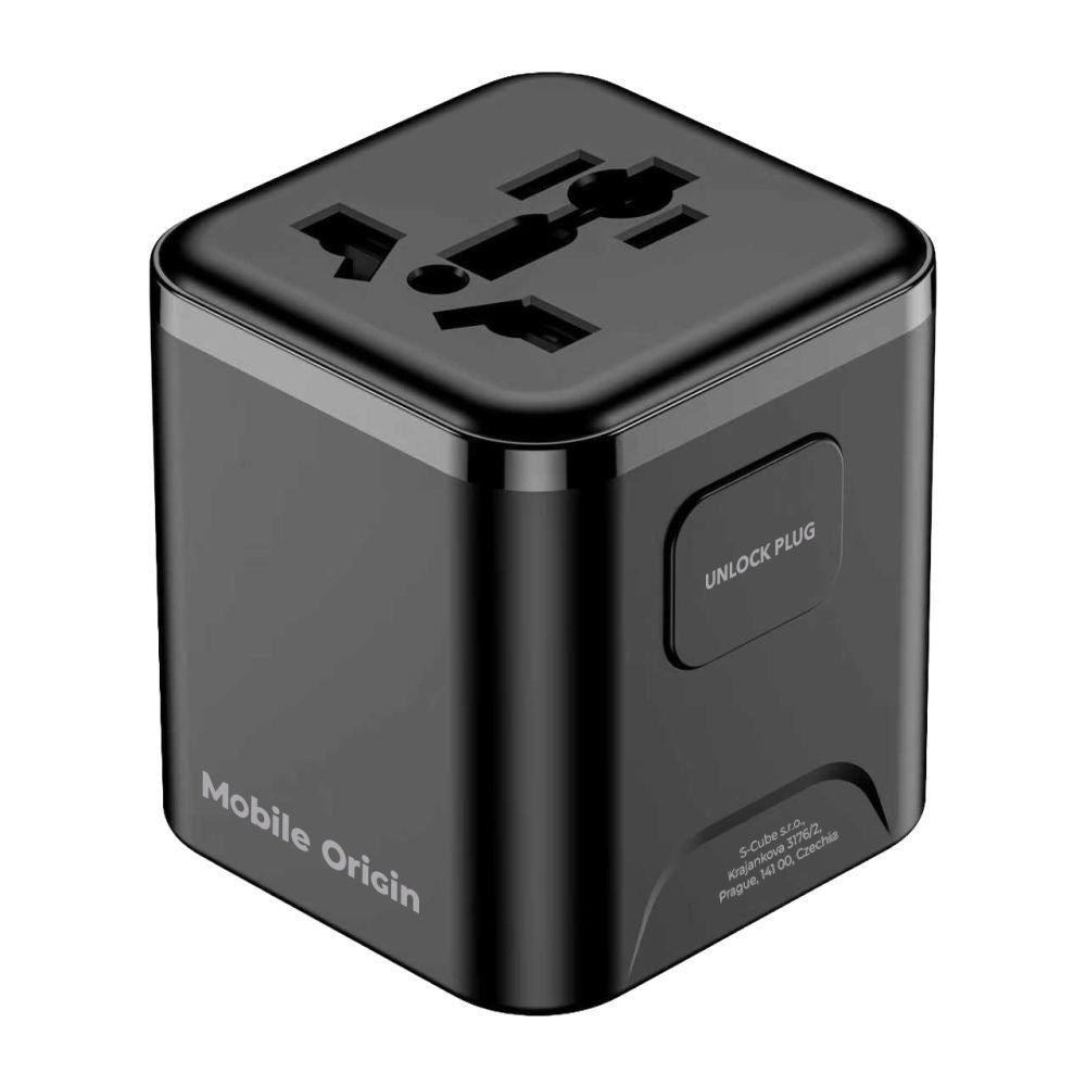 Mobile Origin 30W Universell Reiseadapter EU/UK/US/AUS – Svart
