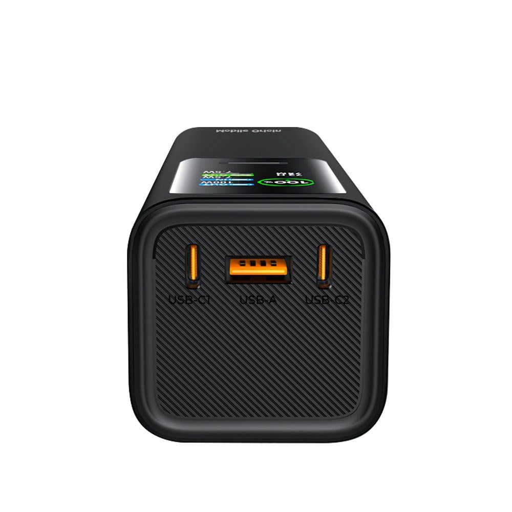 Mobile Origin 165W PowerBank m. Display & Lommelykt - 2x USB-C & 1x USB-A - 30.000 mAh - Svart