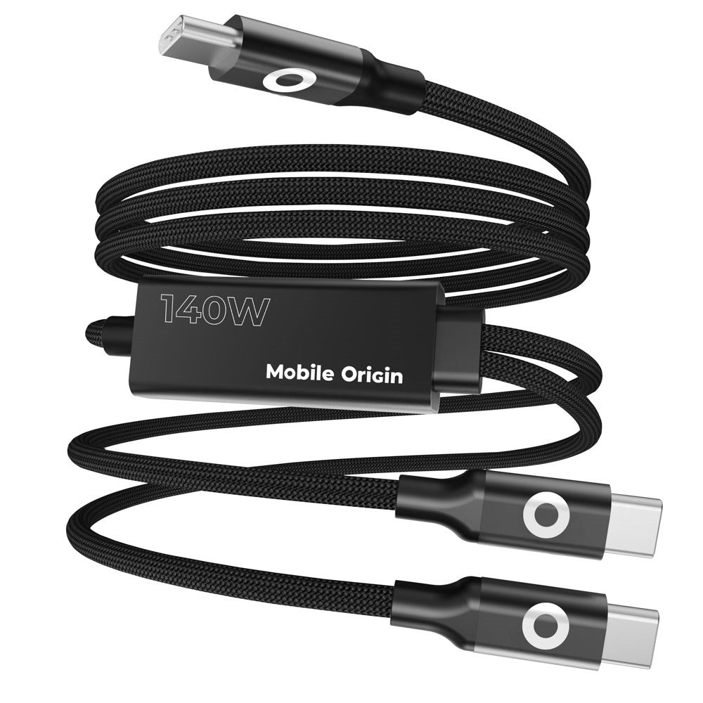 Mobile Origin CB10 140W Dobbel USB-C til USB-C Kabel - 1.2m - Svart