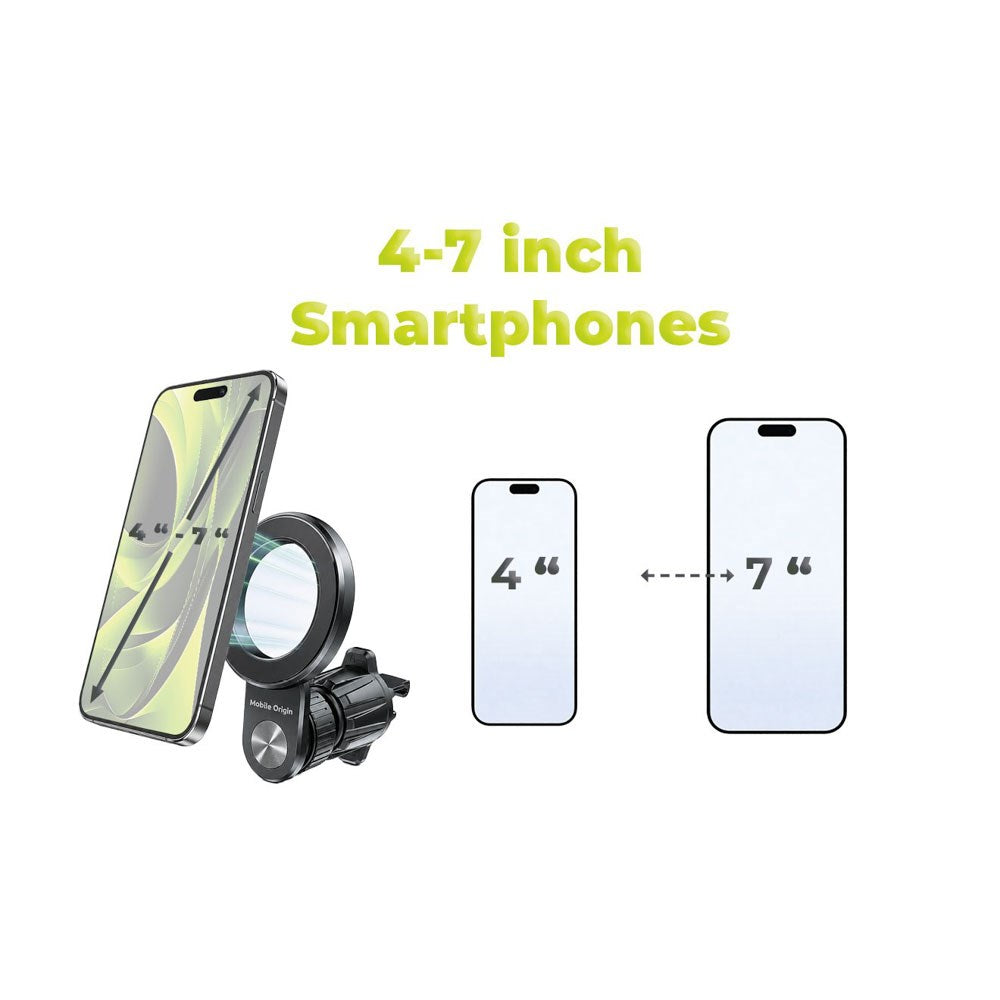 Mobile Origin CA31 Magnetisk Mobilholder til Bil - MagSafe Kompatibel - Svart