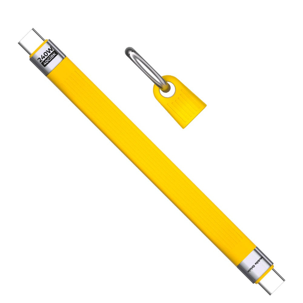 Mobile Origin 240W USB-C til USB-C Nøkkelringkabel - 13cm - Gul