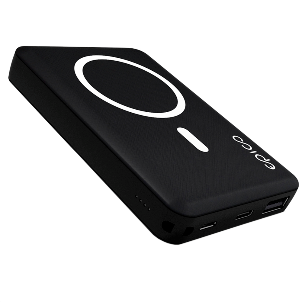 Epico 10W Trådløs Magnetisk Powerbank 5000 mAh m. USB-C-Kabel - MagSafe-Kompatibel - Svart