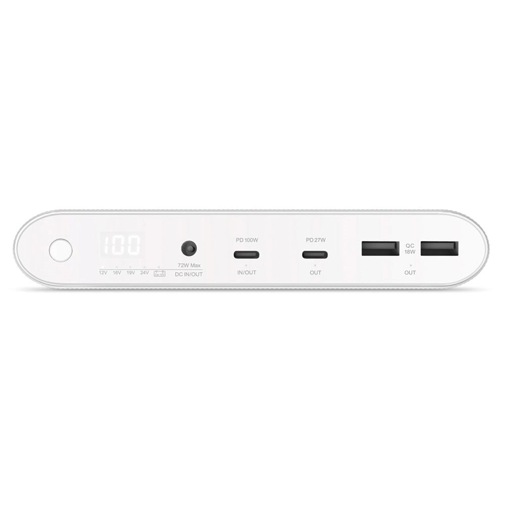 Epico Multi Powerbank m. USB-C, USB-A, DC + Billader - 26 800 mAh - Hvit