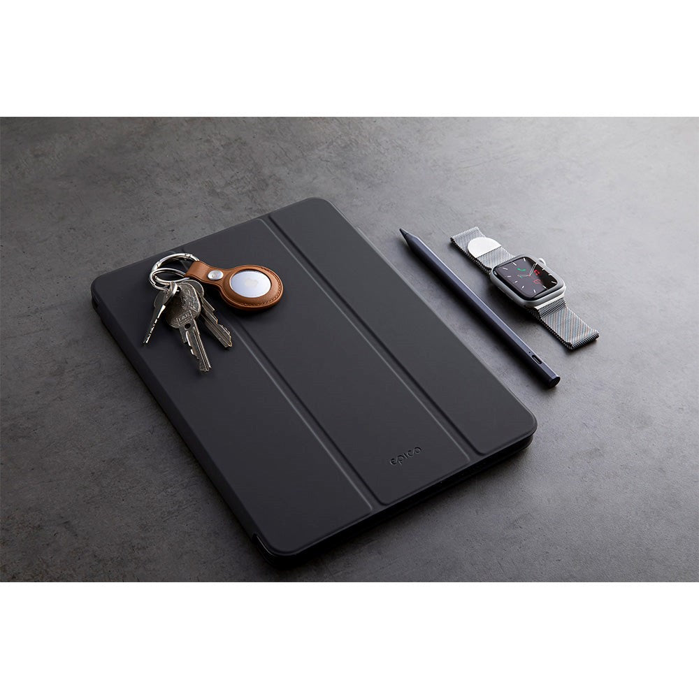 Epico Eco Skinn Deksel til AirTag 1. & 2. Gen. m. Nøkkelring - Blå