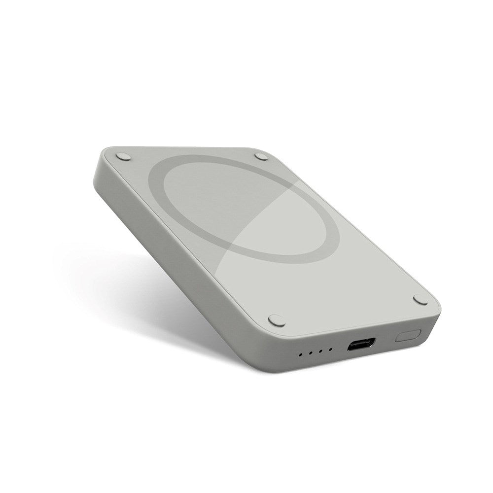 Epico 15W Trådløs Magnetisk Powerbank 4200 mAh med USB-C & Lightning-Kabel - MagSafe-Kompatibel - Grå