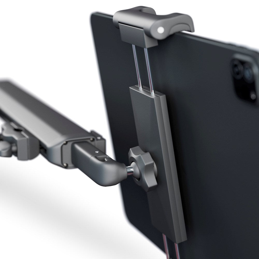 Epico Mobil- og Nettbrettholder med Uttrekkbar Arm for Bilens Nakkestøtte (140 - 285 mm) - Svart