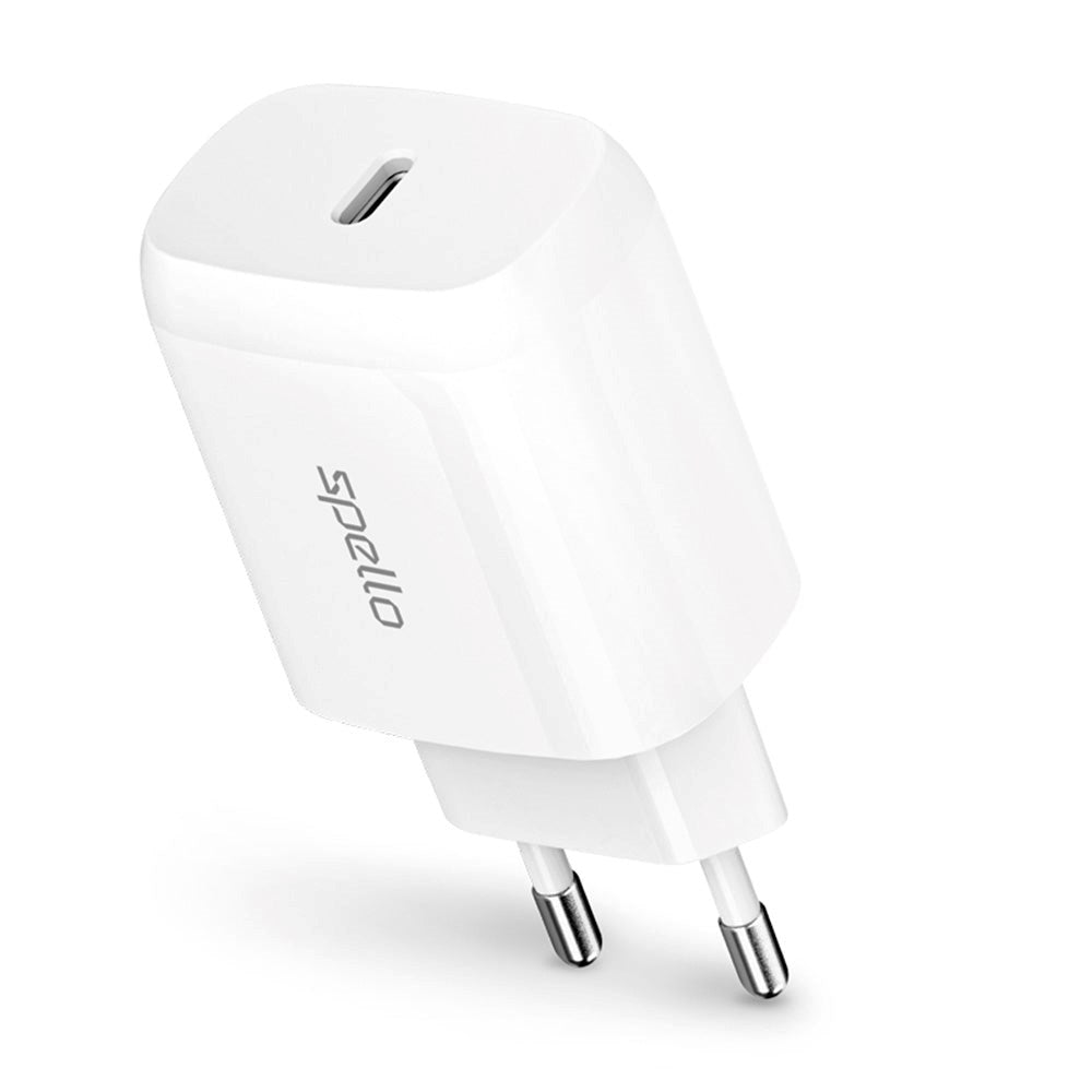 Spello 20W Vegglader med USB-C - Power Delivery - Hvit